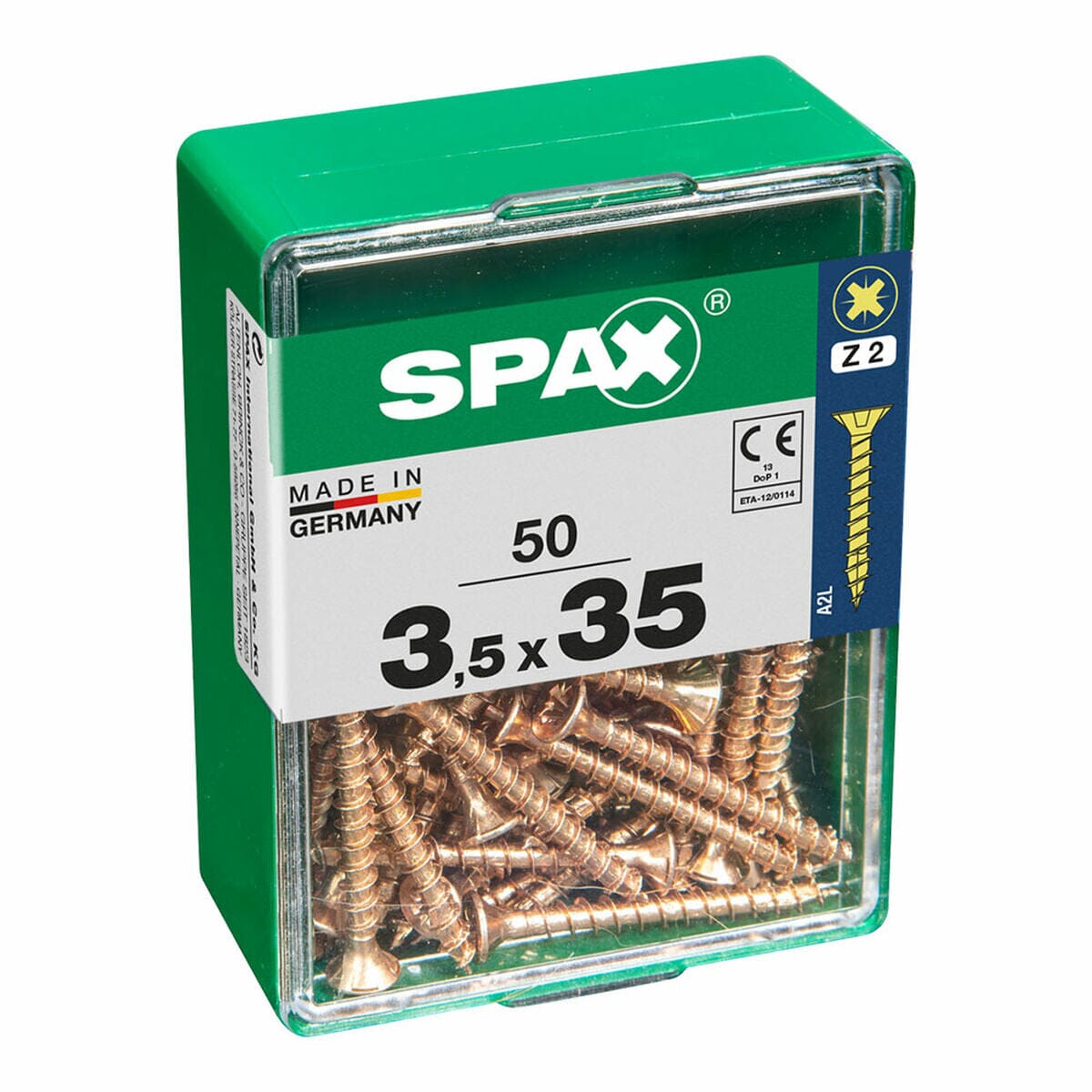 Schraubenkasten SPAX Holzschraube Flacher Kopf (3,5 x 35 mm) - werkzeug-online24