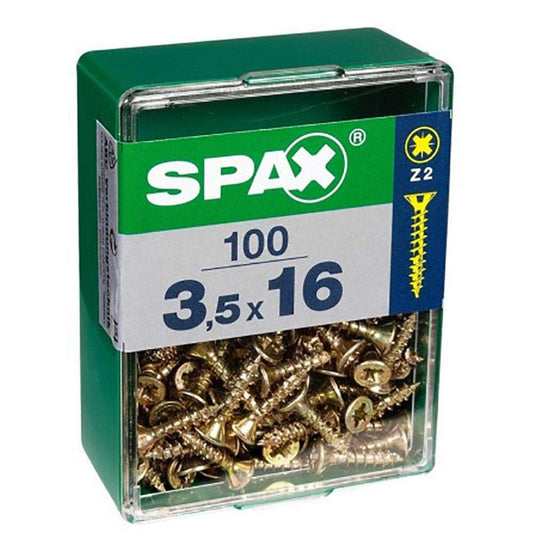 Schraubenkasten SPAX Yellox Holz Flacher Kopf 150 Stücke (2 x 10 mm) - werkzeug-online24