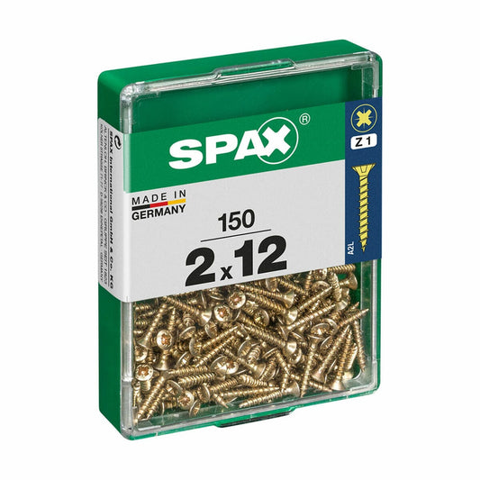 Schraubenkasten SPAX 4081020200122 Holzschraube Flacher Kopf (2 x 12 mm) (2,0 x 12 mm) - werkzeug-online24