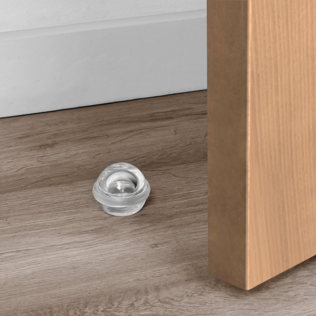 Emuca Türstopper selbstklebend Set 6 Stück, Bodentürstopper Kunststoff, Transparent - werkzeug-online24