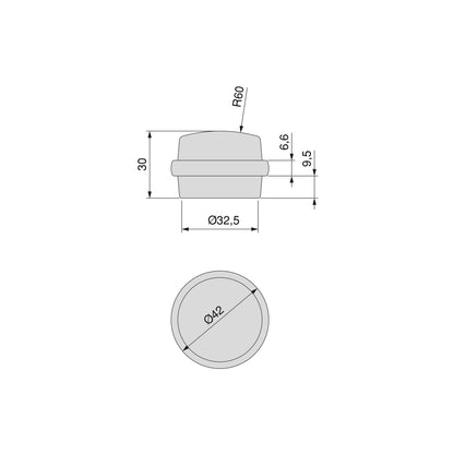 Emuca Türstopper selbstklebend Set 6 Stück, Bodentürstopper Kunststoff, Transparent - werkzeug-online24