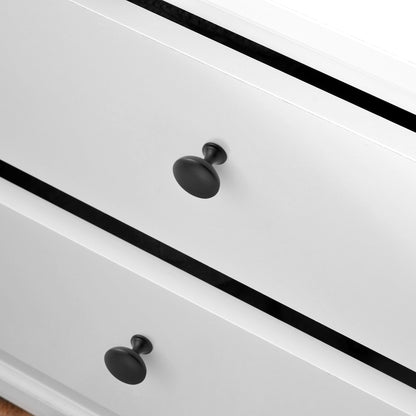 Emuca Set 10 Möbelknöpfe, Schrankknöpfe Cancún, Durchmesser 28.5mm, Zamak, Schwarz lackiert - werkzeug-online24