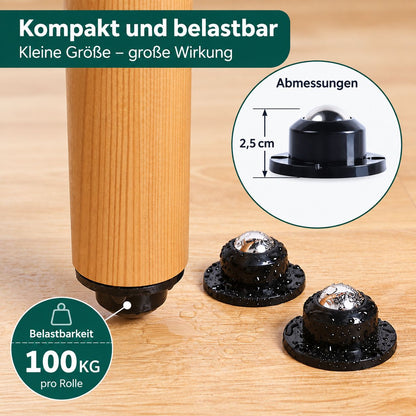 Möbelrollen, Schrankrollen Set 4 Stück - werkzeug-online24