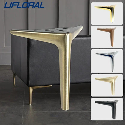 Möbelfüße Edelstahl Set 4 Stück, Schrankfüße, Metallmöbelfüße, Gold, Schwarz, Silber - werkzeug-online24