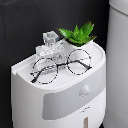 Toilettenpapierhalter Box mit Ablage, verschiedene Farben - werkzeug-online24