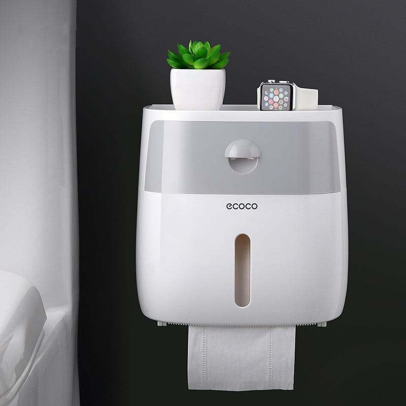 Toilettenpapierhalter Box mit Ablage, verschiedene Farben - werkzeug-online24