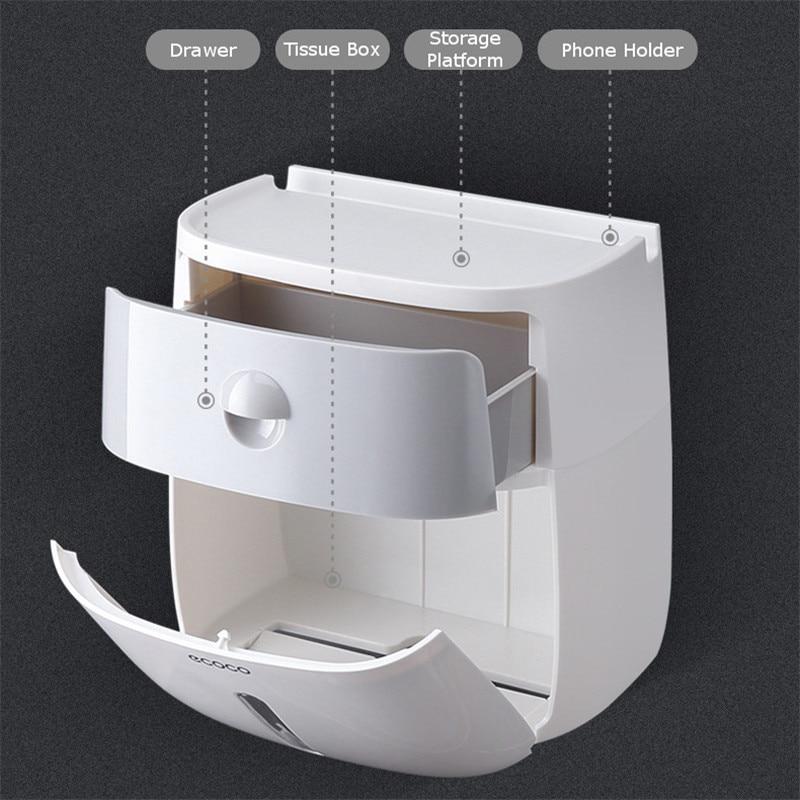Toilettenpapierhalter Box mit Ablage, verschiedene Farben - werkzeug-online24