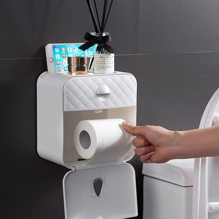 Toilettenpapierhalter Box mit Schubfach, selbstklebend - werkzeug-online24