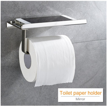 Edelstahl Toilettenpapierhalter mit Ablage für Handys - werkzeug-online24