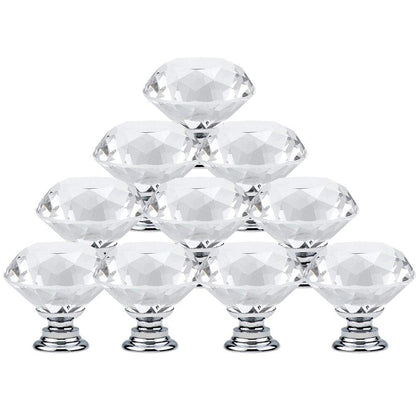 Möbelknöpfe Glas Set 10 Stück 30mm, Kommodenknöpfe, Schrankgriffe - werkzeug-online24