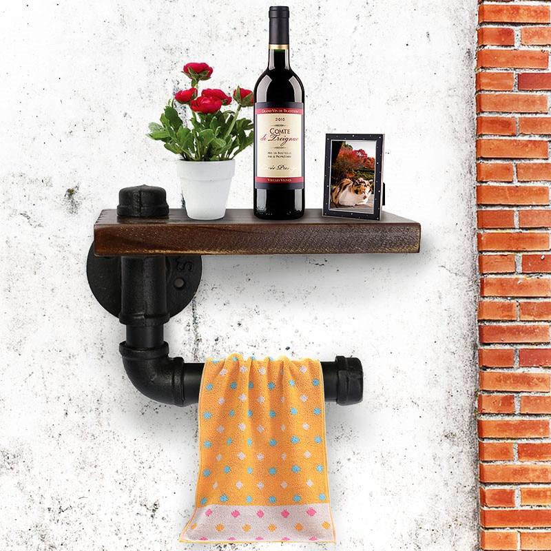 Toilettenpapierhalter Retro Holz Eisen - werkzeug-online24