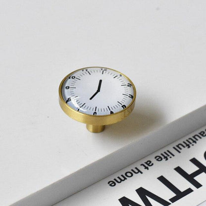 Möbelknöpfe, Kommodenknöpfe Messing Design Uhr - werkzeug-online24