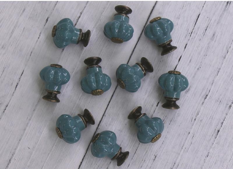 Möbelknöpfe Set 10 Stück Keramik Vintage Kürbis, Kommodenknöpfe, Schrankgriffe - werkzeug-online24
