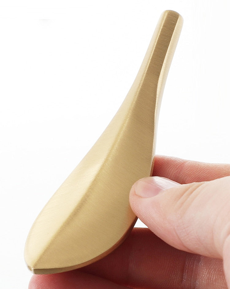 Schrankgriffe Messing in Blattmuster Gold - werkzeug-online24
